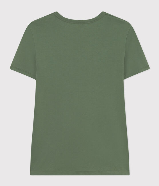 Women's Iconic Plain Cotton V-neck T-Shirt CROCO green