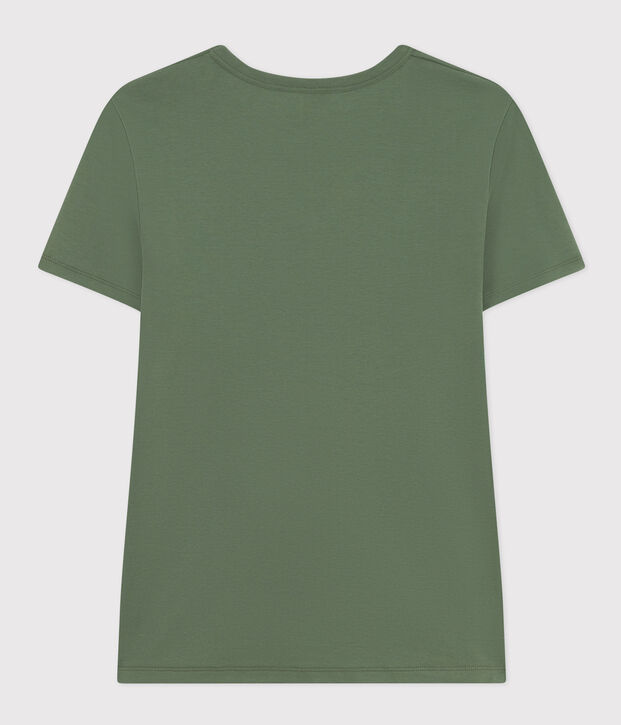 Women's Iconic Plain Cotton V-neck T-Shirt green