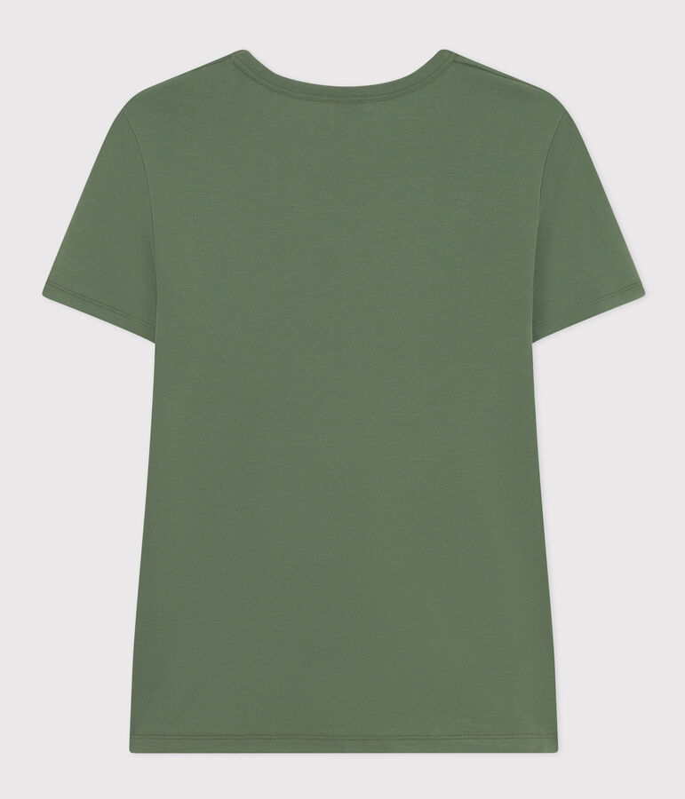 Women's Iconic Plain Cotton V-neck T-Shirt green