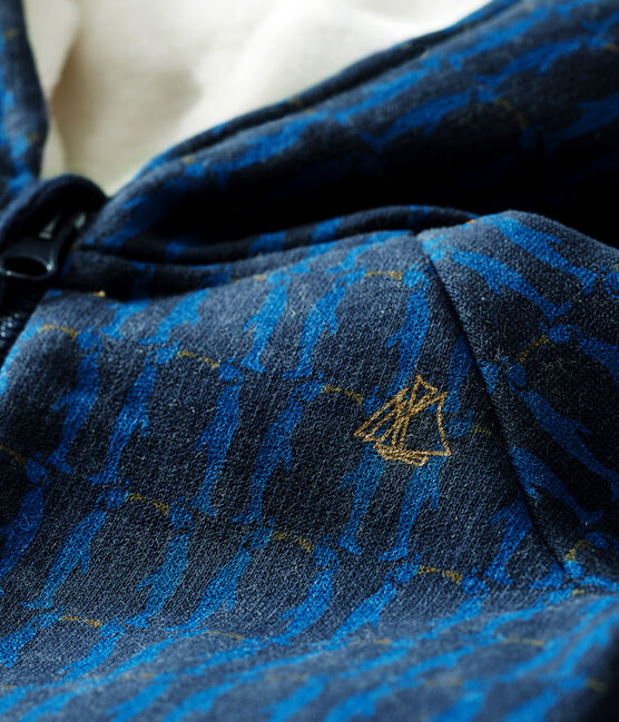Baby Boys' Printed Fleece Sherpa Lined Hoody SMOKING blue/MULTICO white