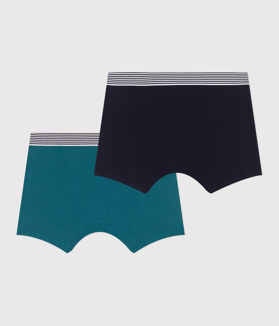 Children's plain cotton and elastane boxers - 2-pack variante 2