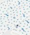Babies' footless fox-print cotton pyjama suit white/blue
