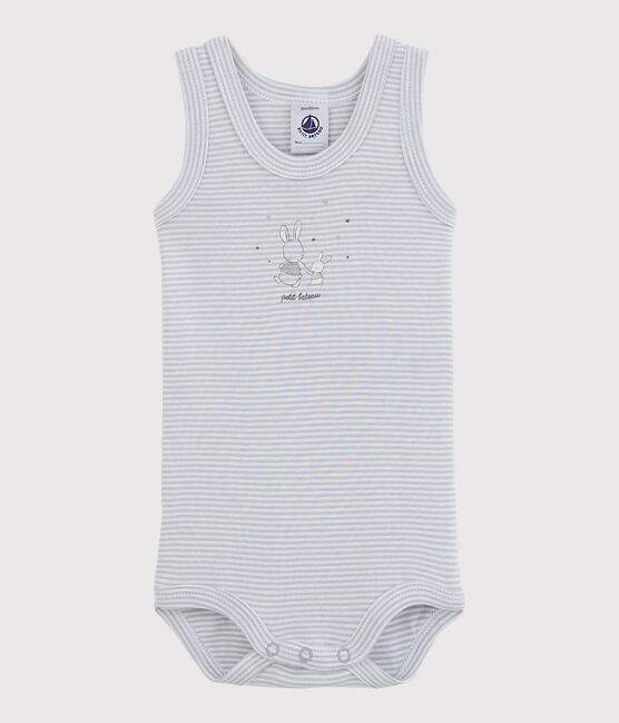 Baby Girls' Sleeveless Bodysuit MISTIGRI grey/ECUME white