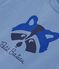 Babies' plain short-sleeved patterned cotton T-shirt blue