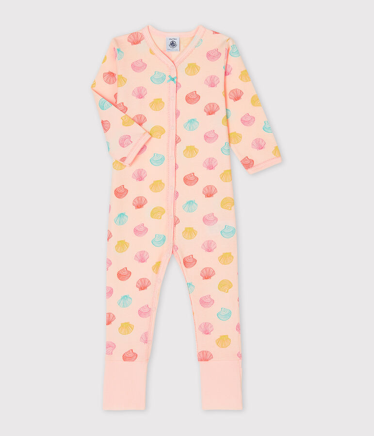 Baby Girls' Ribbed Sleepsuit FLEUR pink/MULTICO white