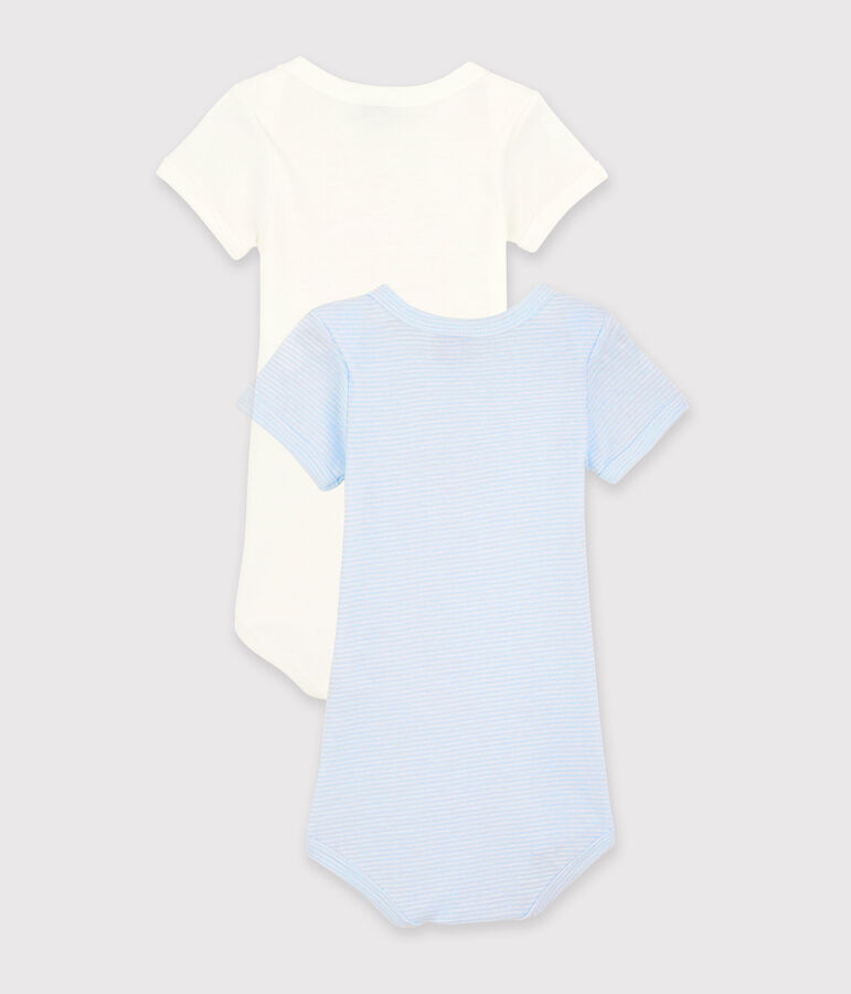 Babies' Pinstriped Short-Sleeved Organic Cotton Bodysuits - 2-Pack variante 1
