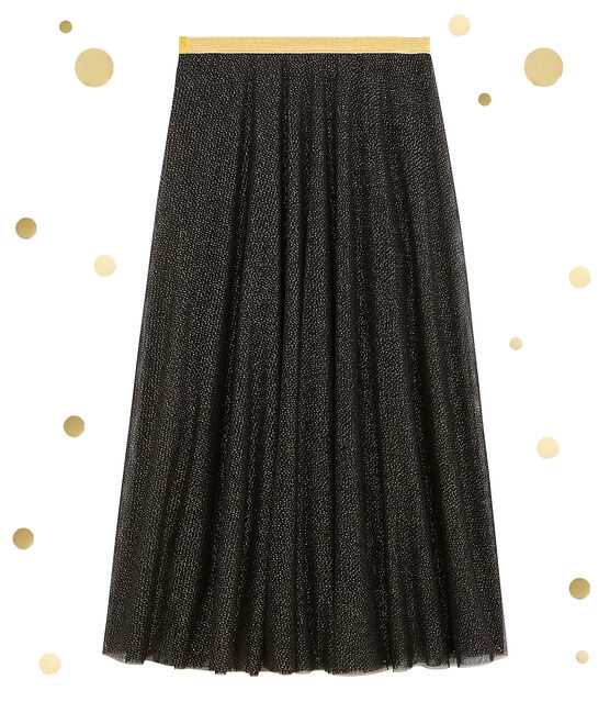 women's tulle skirt NOIR black/DORE yellow