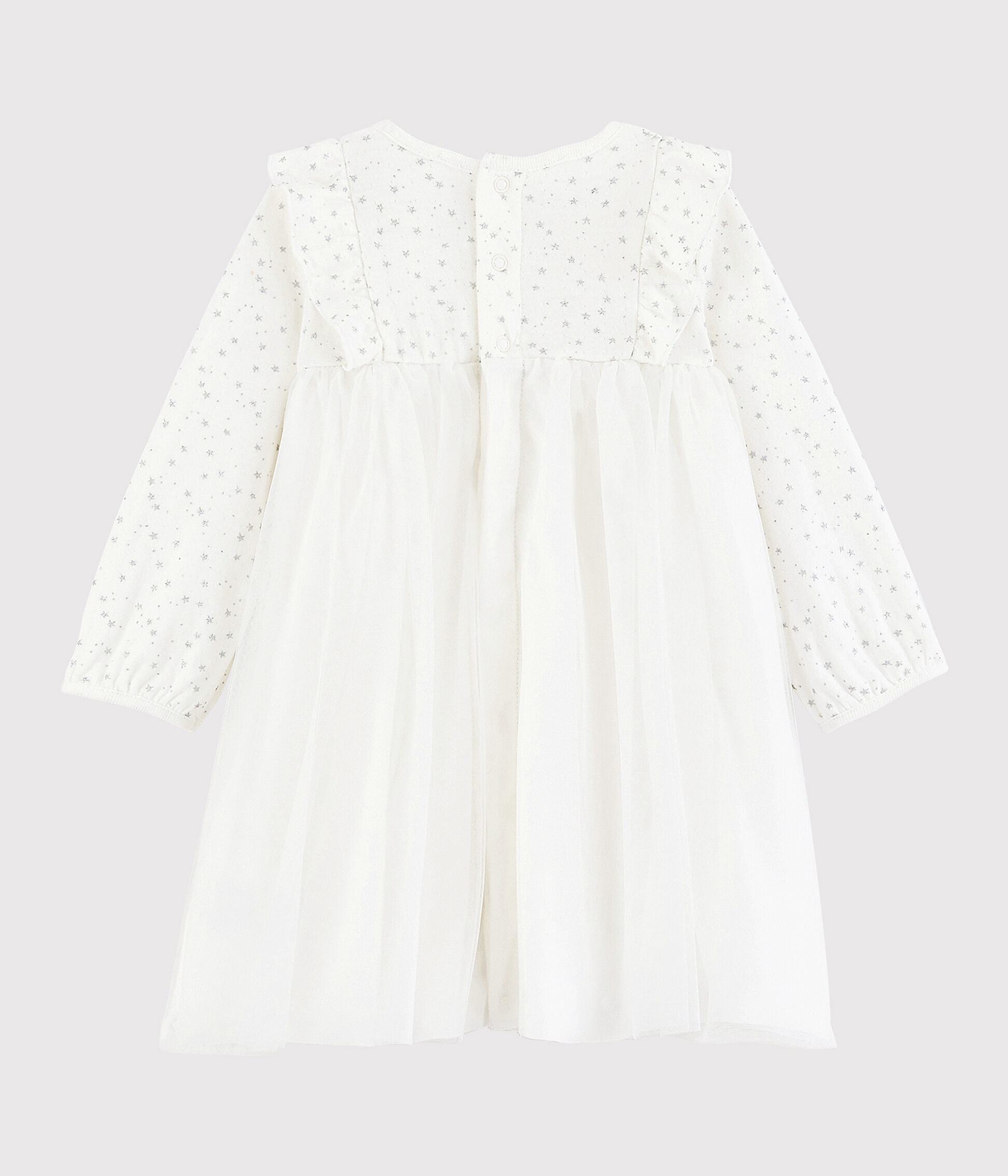 White long shop sleeve baby dress