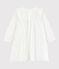 Baby girl's long-sleeved dress MARSHMALLOW white/ARGENT grey
