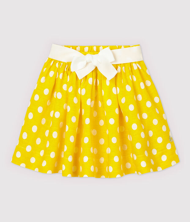 Girls' Linen Skirt yellow/white