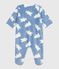 Babies' winter onesie in bear-print fleece BEACH /MILK
