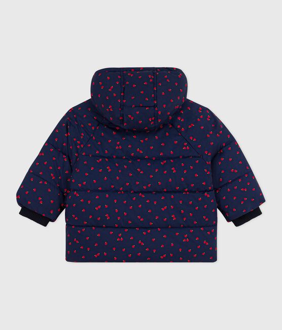 Babies' printed puffer jacket SOIR blue/MILK
