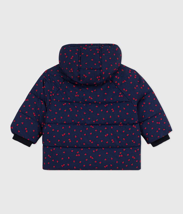 Babies' printed puffer jacket blue/ecru