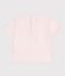 Babies' short-sleeved plain cotton T-shirt FLEUR pink