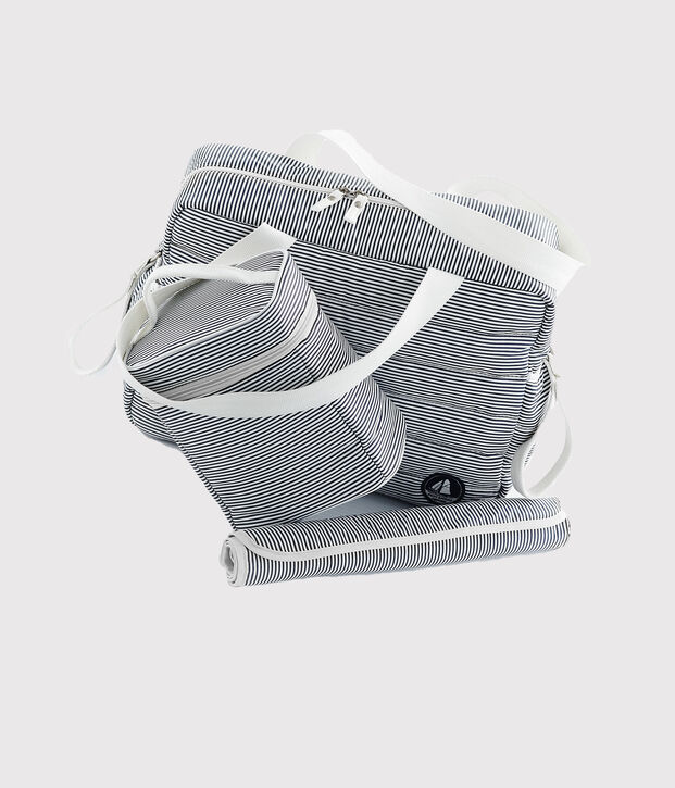 Set contains 1 changing bag, 1 isothermal bag, and 1 nylon changing mat. white