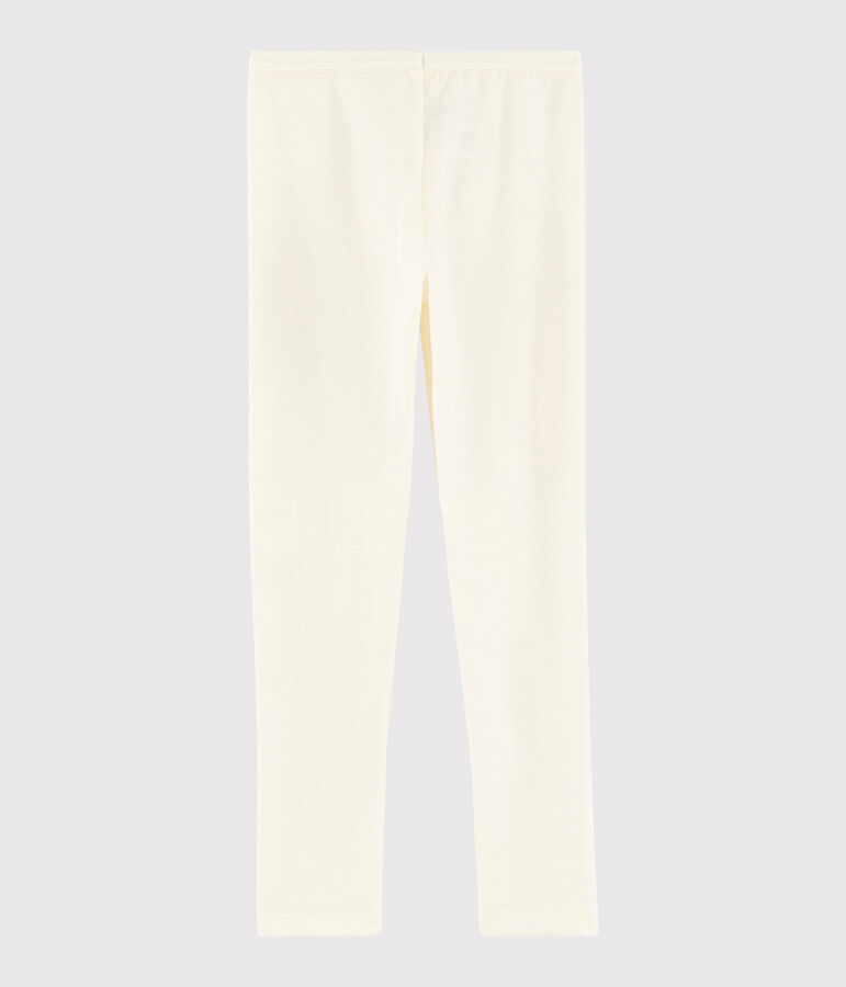 Unisex Plain Wool/Cotton Leggings ECRU beige