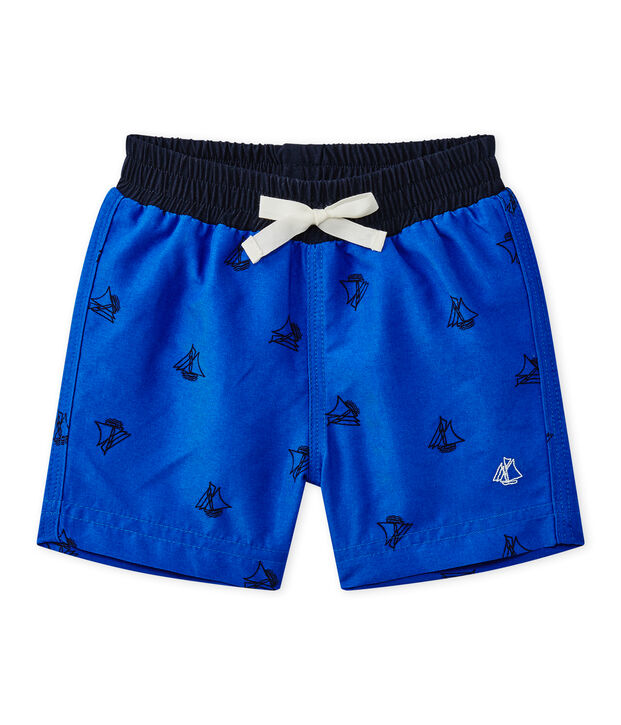 Baby boy's print beach shorts blue/blue