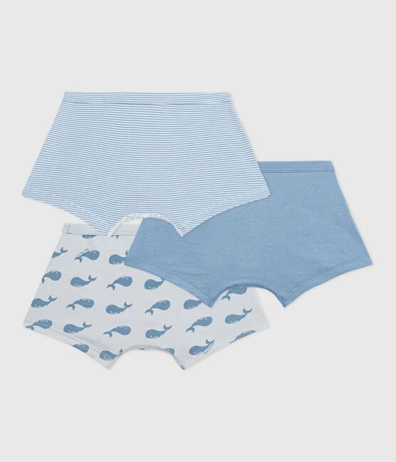Pack of children's whale-print cotton boxers with covered waistbands variante 1