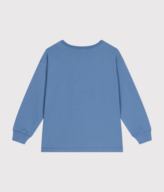 Little boys' long-sleeved T-shirt in fine jersey BEACH blue