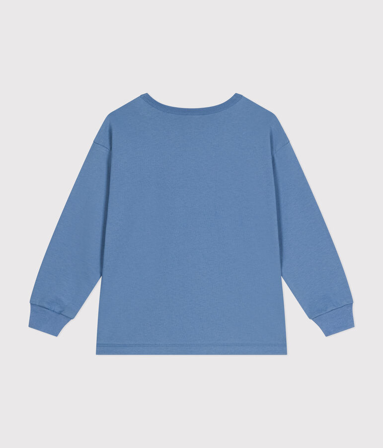 Little boys' long-sleeved T-shirt in fine jersey blue