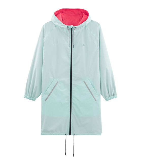 Women's reversible long windbreaker GROSEILLER pink/CRYSTAL blue