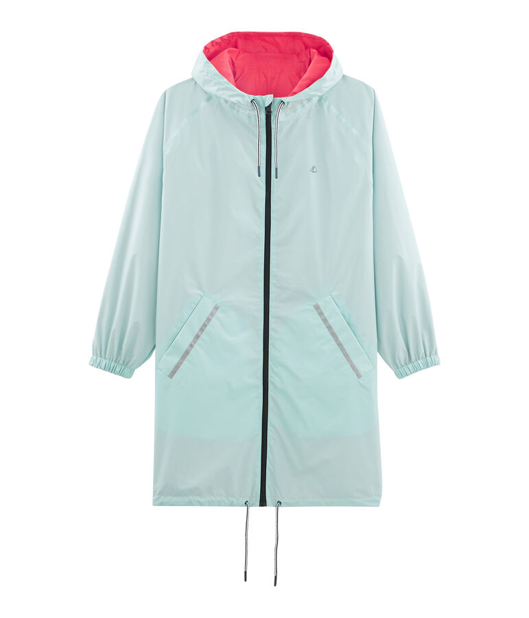 Women's reversible long windbreaker pink/blue