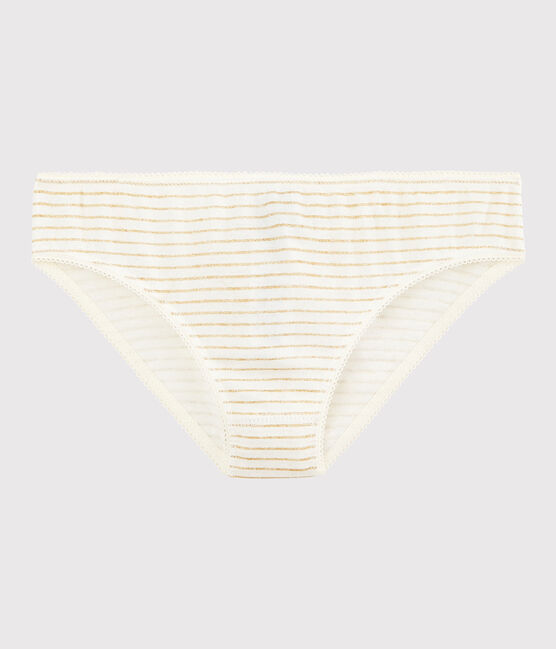 Girls' Cotton Knickers MARSHMALLOW white/OR yellow