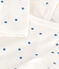 Babies' long-sleeved wrapover cotton bodysuit MARSHMALLOW white/ALASKA blue