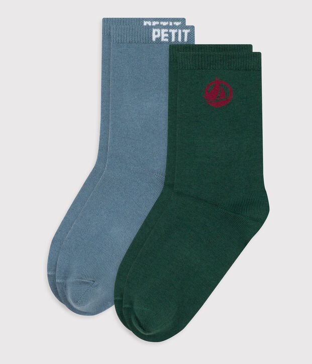 Children's cotton logo socks - 2-pack multicolor