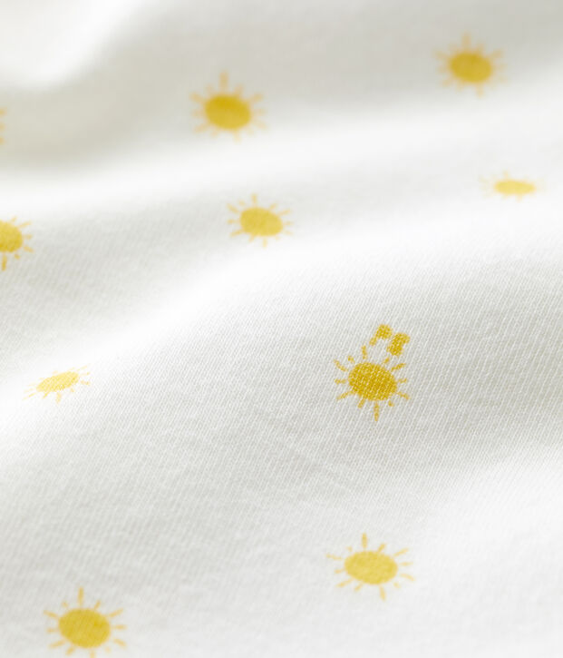 Babies' Organic Cotton Sleepsuit white/yellow