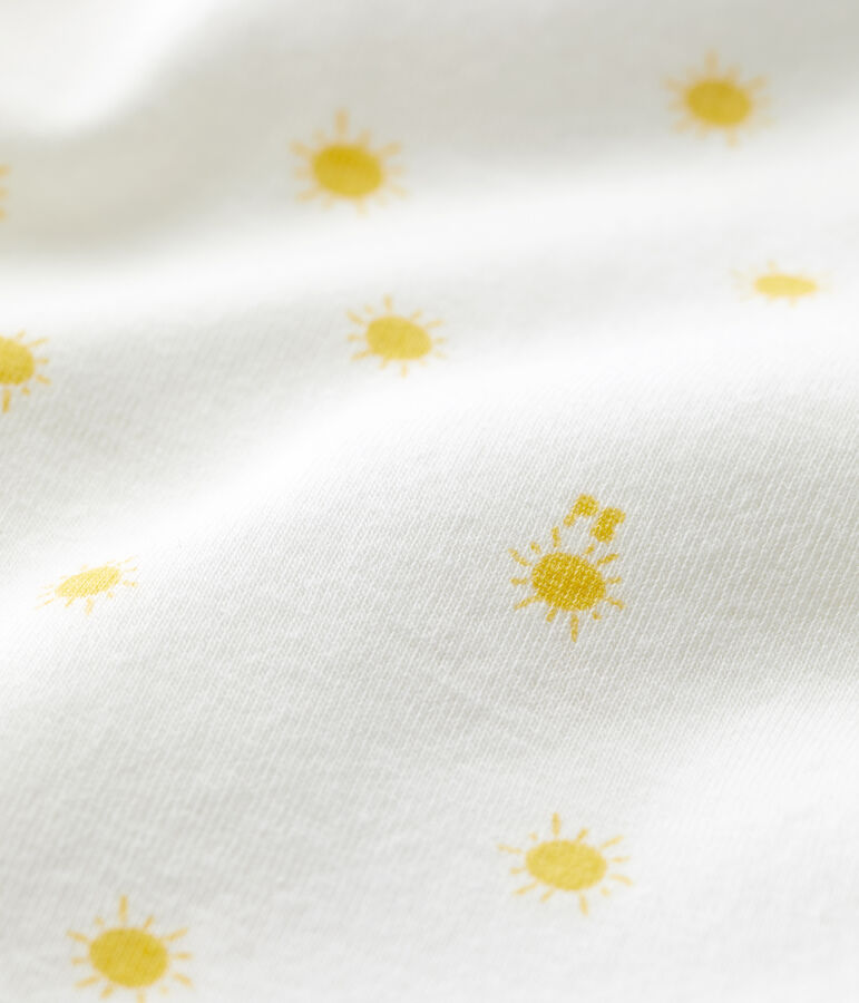 Babies' Organic Cotton Sleepsuit white/yellow