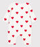 Babies' Ribbed Red Heart Jumpsuit MARSHMALLOW white/TERKUIT red