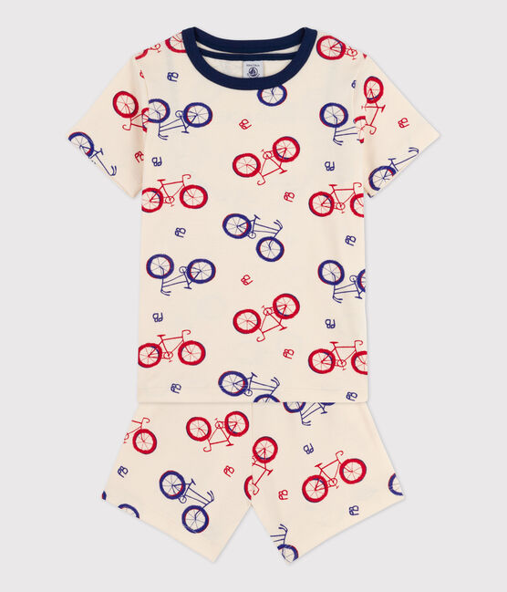 Unisex Bike Themed Cotton Short Pyjamas AVALANCHE white/MULTICO