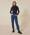 Women's Iconic roll neck cotton T-shirt SMOKING blue
