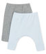 Unisex baby's set of two leggings in plain brushed soft cotton