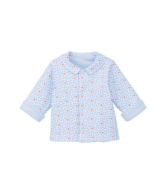 Unisex baby padded reversible milleraies jacket  FRAICHEUR blue/ECUME white