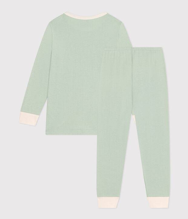 Children's Plain Cotton Pyjamas green