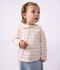 Babies' cotton  Breton top pink/pink