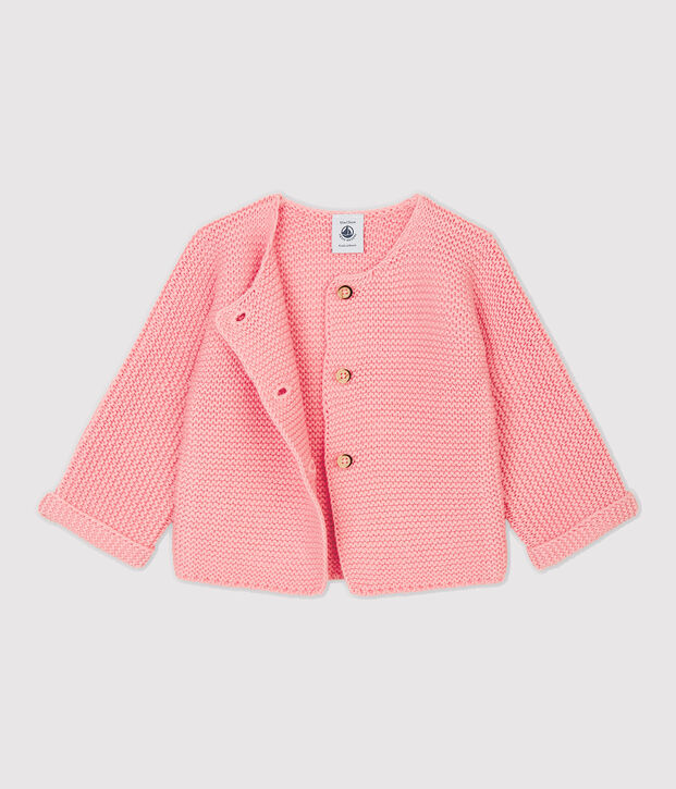 Babies' Wool/Cotton Cardigan pink