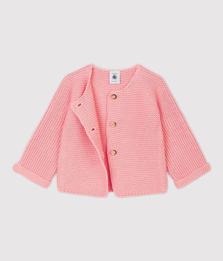 Babies' Wool/Cotton Cardigan pink