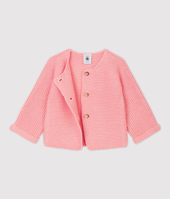 Babies' Wool/Cotton Cardigan CHARME pink