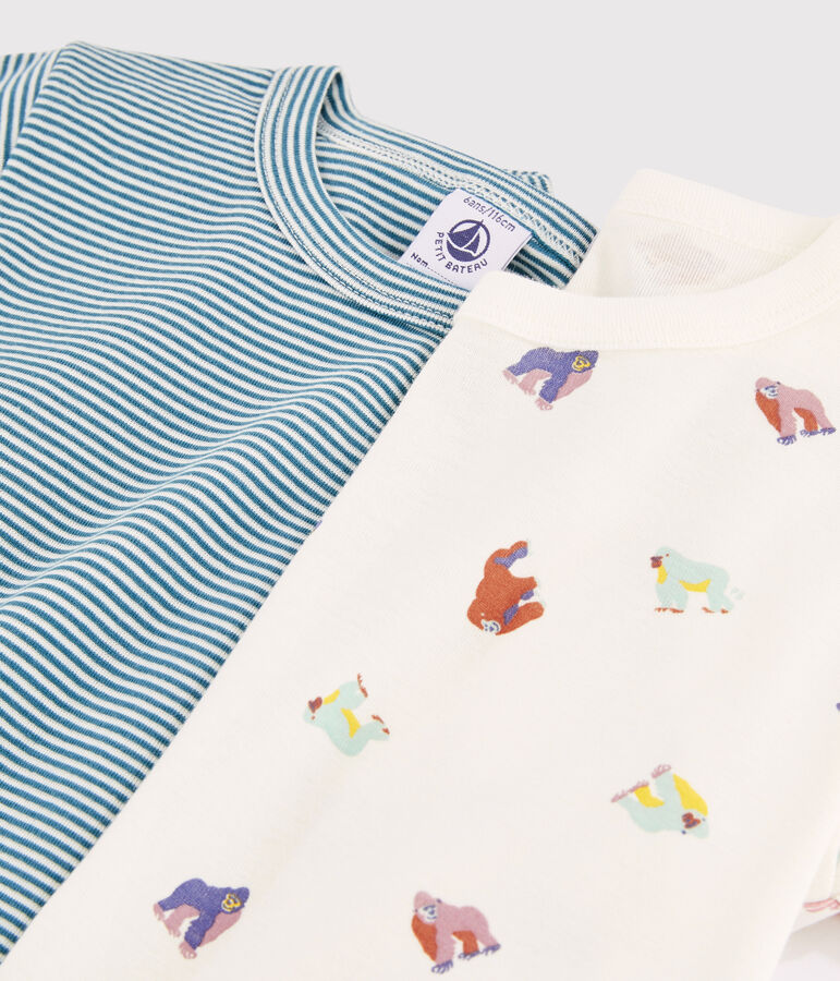 Boys' Monkey Print Short-sleeved T-Shirt - 2-Piece Set multicolor