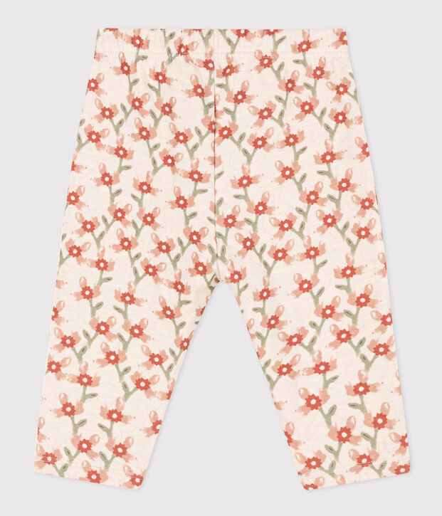 Babies' Patterned Quilted Tube-Knit Trousers Ecru/multicolor