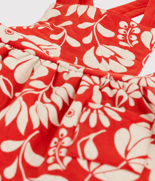 Babies' Sleeveless Patterned Quilted Tube Knit orange/ecru