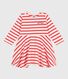 Babies' Breton stripe dress in thick cotton with long sleeves