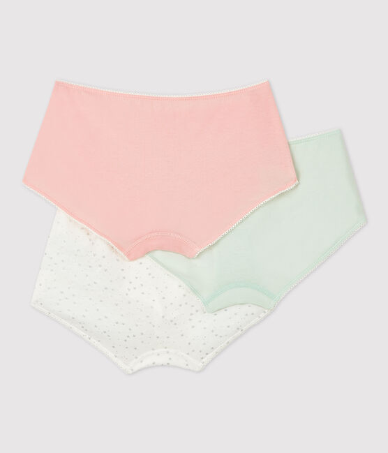 Girls' Sparkly Print Organic Cotton and Elastane Hipsters - 3-Pack variante 1