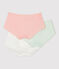 Girls' Sparkly Print Organic Cotton and Elastane Hipsters - 3-Pack variante 1