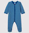 Baby Girls' Blue Tube Knit Sleepsuit MAJOR blue/ECUME white