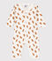 Babies' Owl Themed Footless Cotton Sleepsuit MARSHMALLOW white/ECUREUIL