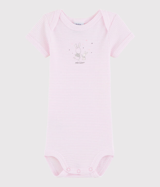 Unisex Babies' Short-Sleeved Bodysuit pink/white